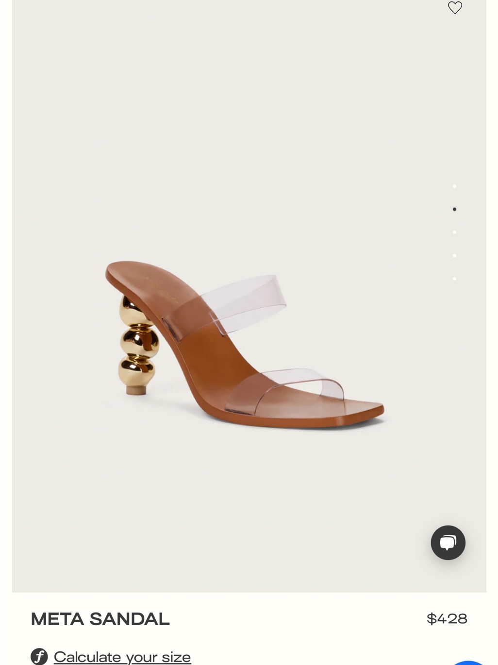 Cult Gaia Brown Meta Sandal With Gold Sculptural Heel